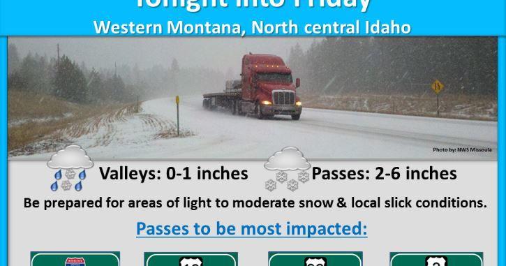 Breezy with snow showers through Friday for Western Montana ...