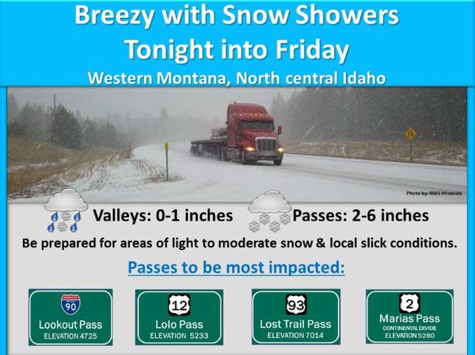 Breezy with snow showers through Friday for Western Montana ...