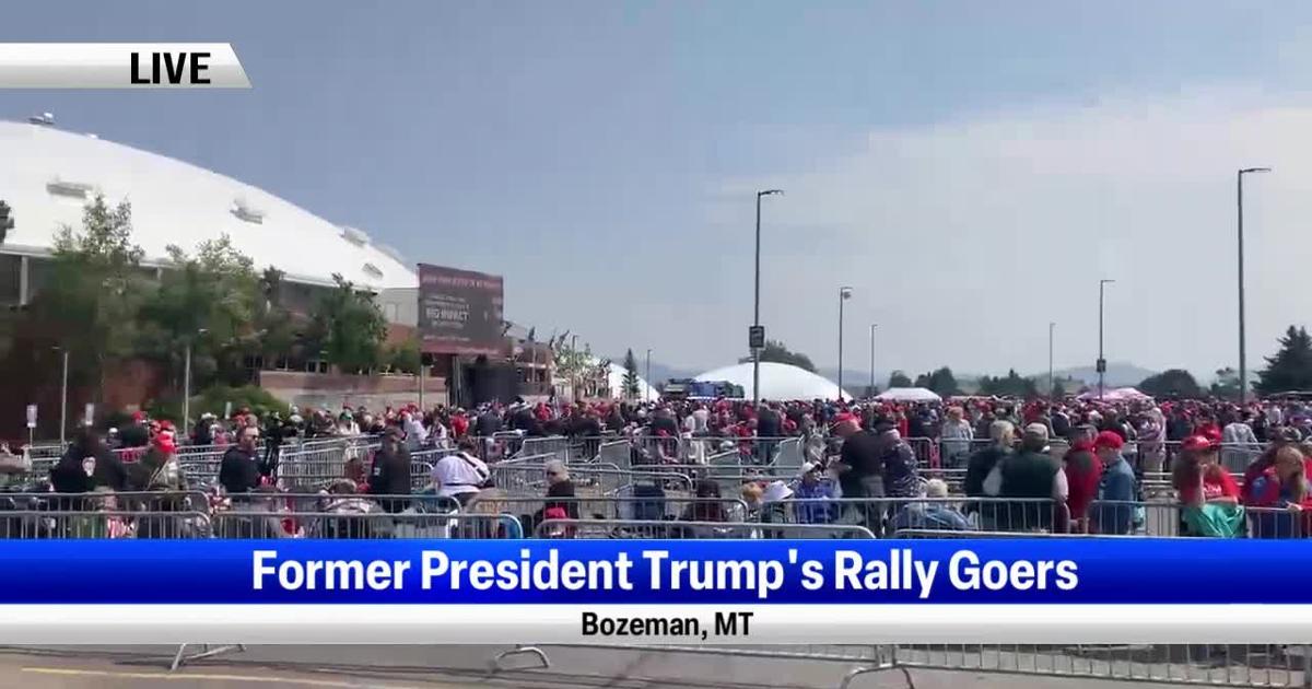 Large crowd gathering early for Trump rally in Bozeman | Bozeman News ...