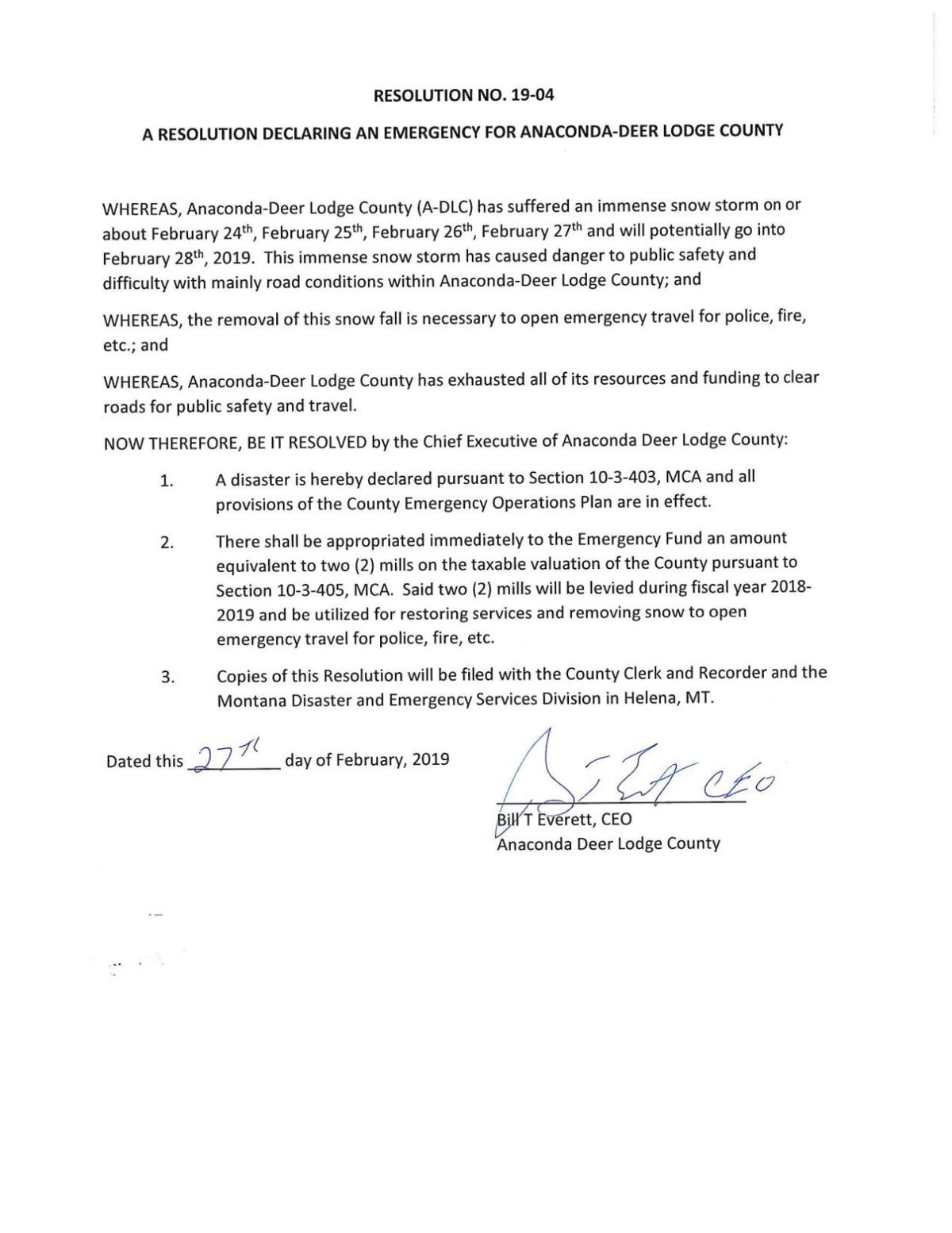 Anaconda Deer Lodge County Declares Disaster Emergency Abc Fox