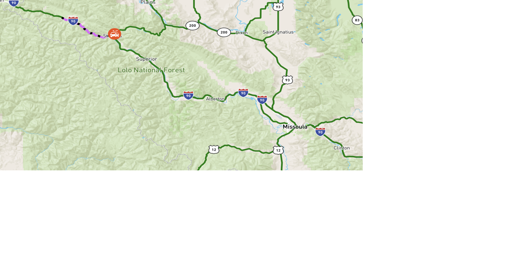 Crash blocking WB lane on HWY 135 near St. Regis Missoula News