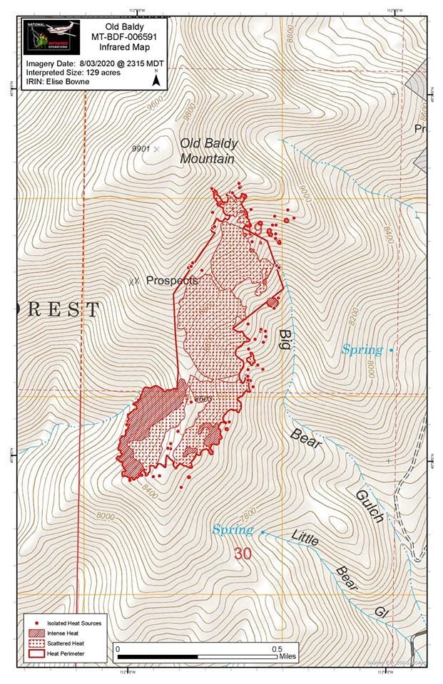 Old Baldy Fire near Sheridan burning 129-acres, 0% contained | ABC Fox ...