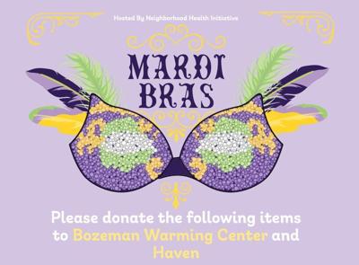 Feb 6  Mardi Bra Drive to Provide Essential Undergarments for