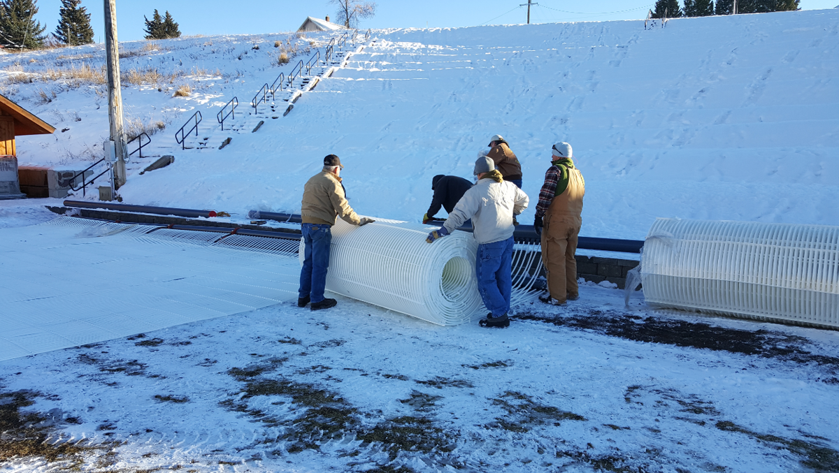 Philipsburg Ice Assoc Getting Ready To Make Ice For Outdoor Rink