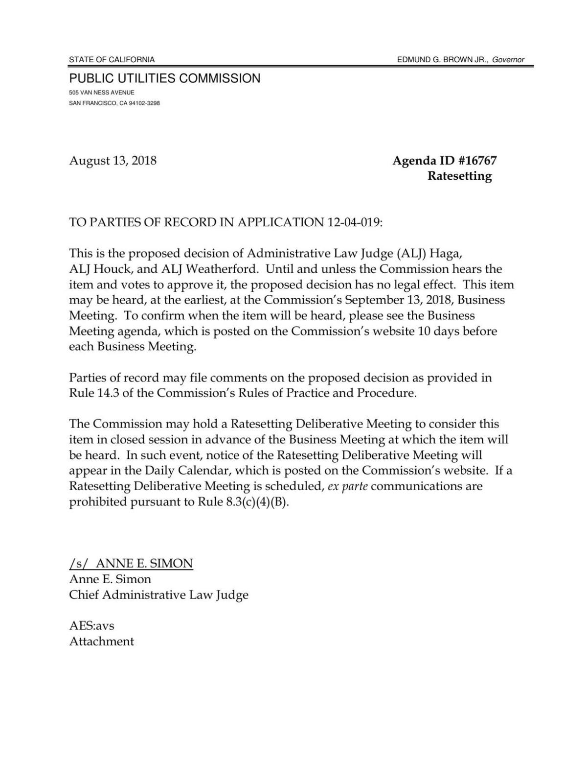 CPUC proposed decision