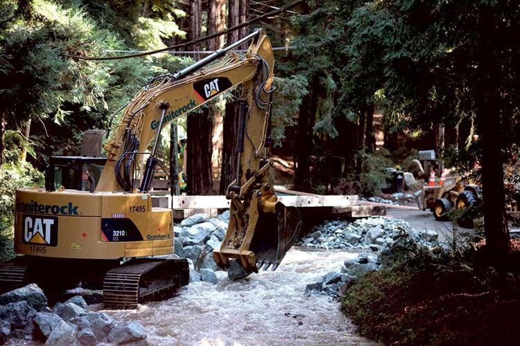 Local road crews struggle to keep debris off roads.
