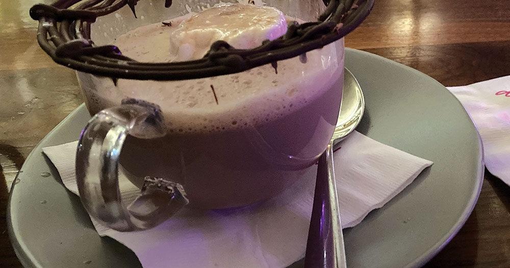 The Mexican hot chocolate, borracho-style, at Alejandro’s is a feast for the senses.
