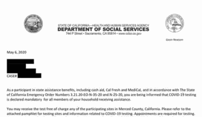 scam covid letter
