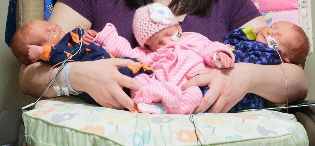 Lakeside Hospital's first triplets are born to a couple who met there, work there