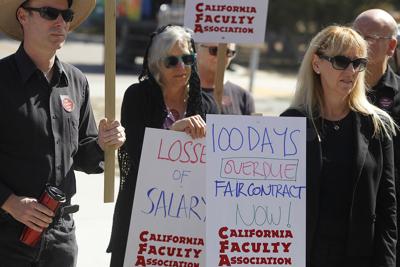 CSUMB teachers march over salary and workload grievances, but CSU officials say a resolution is near.