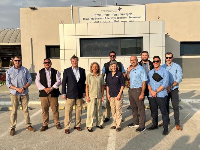 Jimmy Panetta and delegation on Jordanian-Israeli border