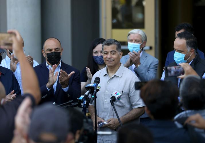 U.S. Department of Health and Human Services (HHS) Secretary Xavier Becerra. Congressman Jimmy Panetta