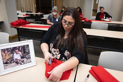 Maria Munoz making roses