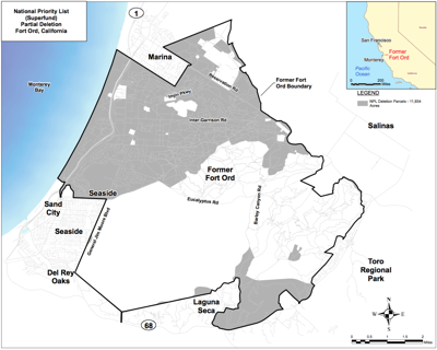 Fort Ord Superfund EPA delisting map