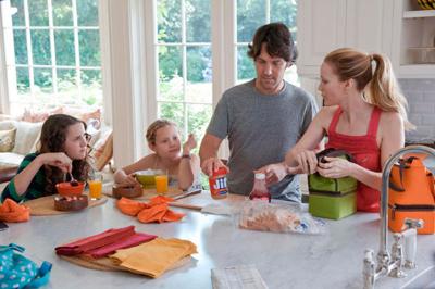 This is 40 melds emotionally stunted humor and  dull drama in the married-with-kids life.  
