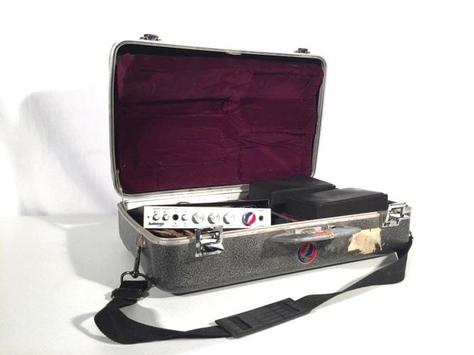 Rock Scully’s portable amp and speaker set.