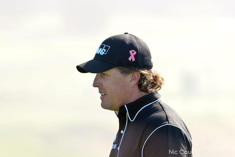 Following pro Phil Mickelson on the front nine at Pebble Beach.  