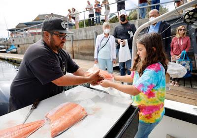 salmon at the dock