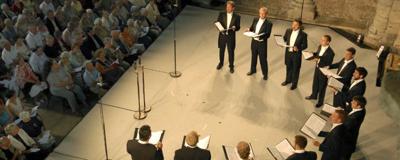 Chanticleer's distinctive male-only sound evokes the Renaissance.  