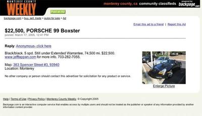 The <i>Weekly</i> aims to increase its influence with free classifieds on monterey.backpage.com.  
