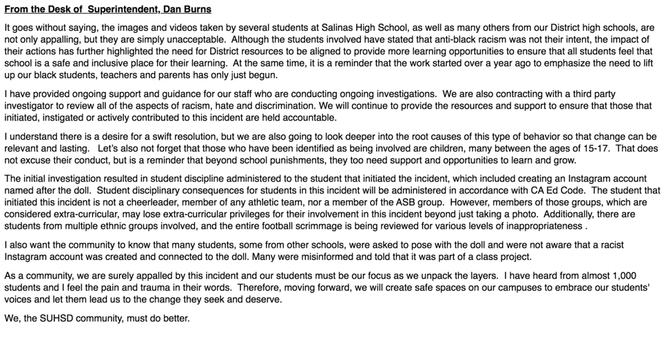 Full statement from Dan Burns