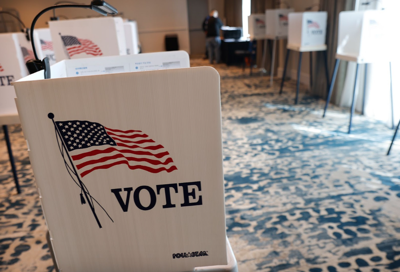 Voting booths were set up at Embassy Suites