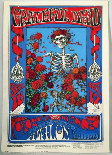 Mouse hand-painted original 1966 Grateful Dead poster.