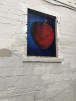 An Apple on Blue