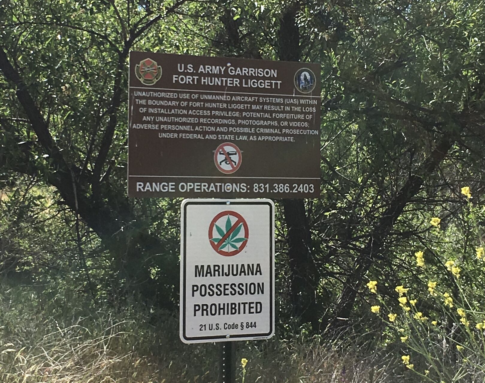 Fort Hunter Liggett sign