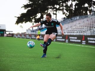 Brianna Castleberry went from a college soccer pitch to the Monterey Bay Sirens history book.
