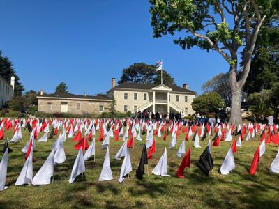 Over 1,500 flags displayed on Colton Hall