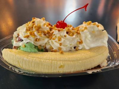 Banana split at Lucy's