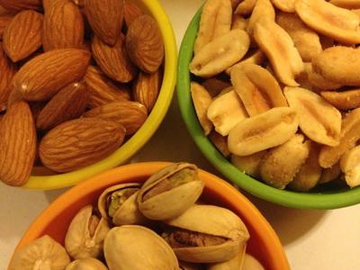 Almonds, pistachios, peanuts