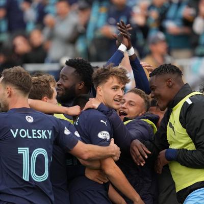 Monterey Bay FC celebrates