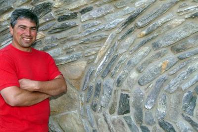 Stone mason Baldo Vultaggio sculpts a special market.  