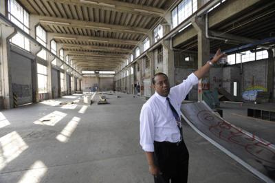 Airport security factory and laundry facility vie for Marina building.  