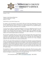 Sheriff Steve Bernal's letter to county Board of Supervisors.