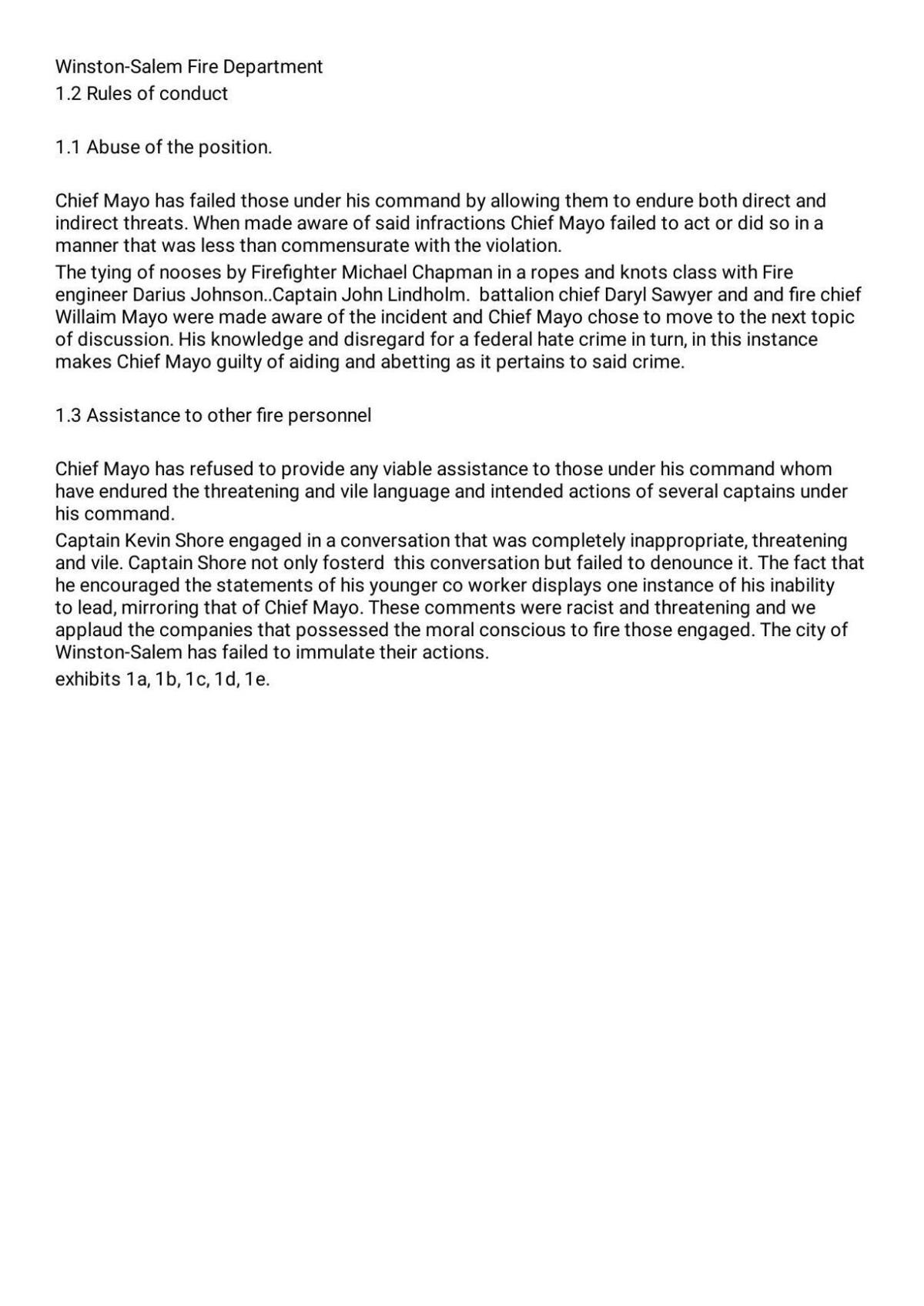 Omnibus grievance details allegations of racial insensitivity