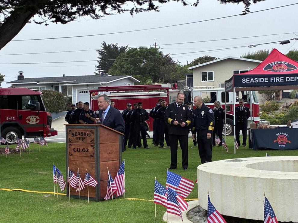 Leon Panetta reflects on the 25th anniversary of 9/11 at a ceremony in Seaside.