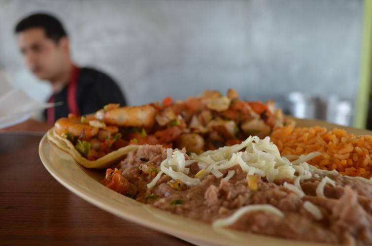 Beans and rice and Carlos.JPG