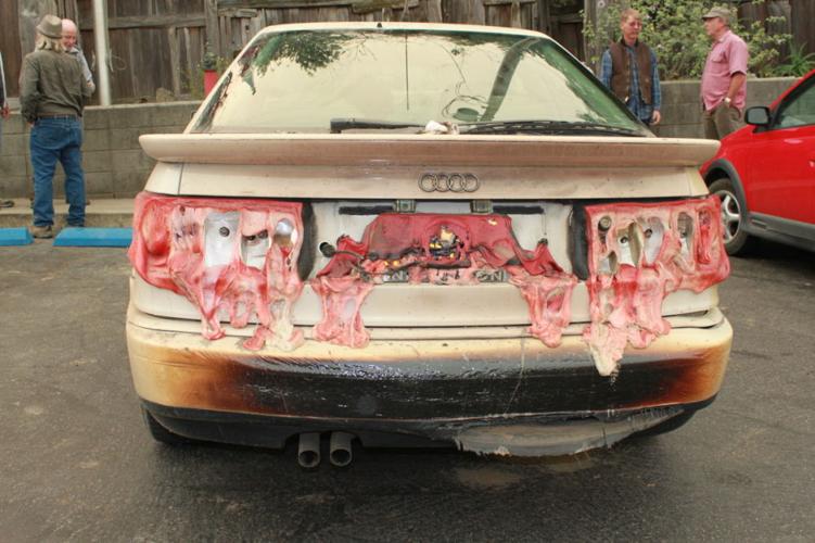 Melted tail lights on Audi