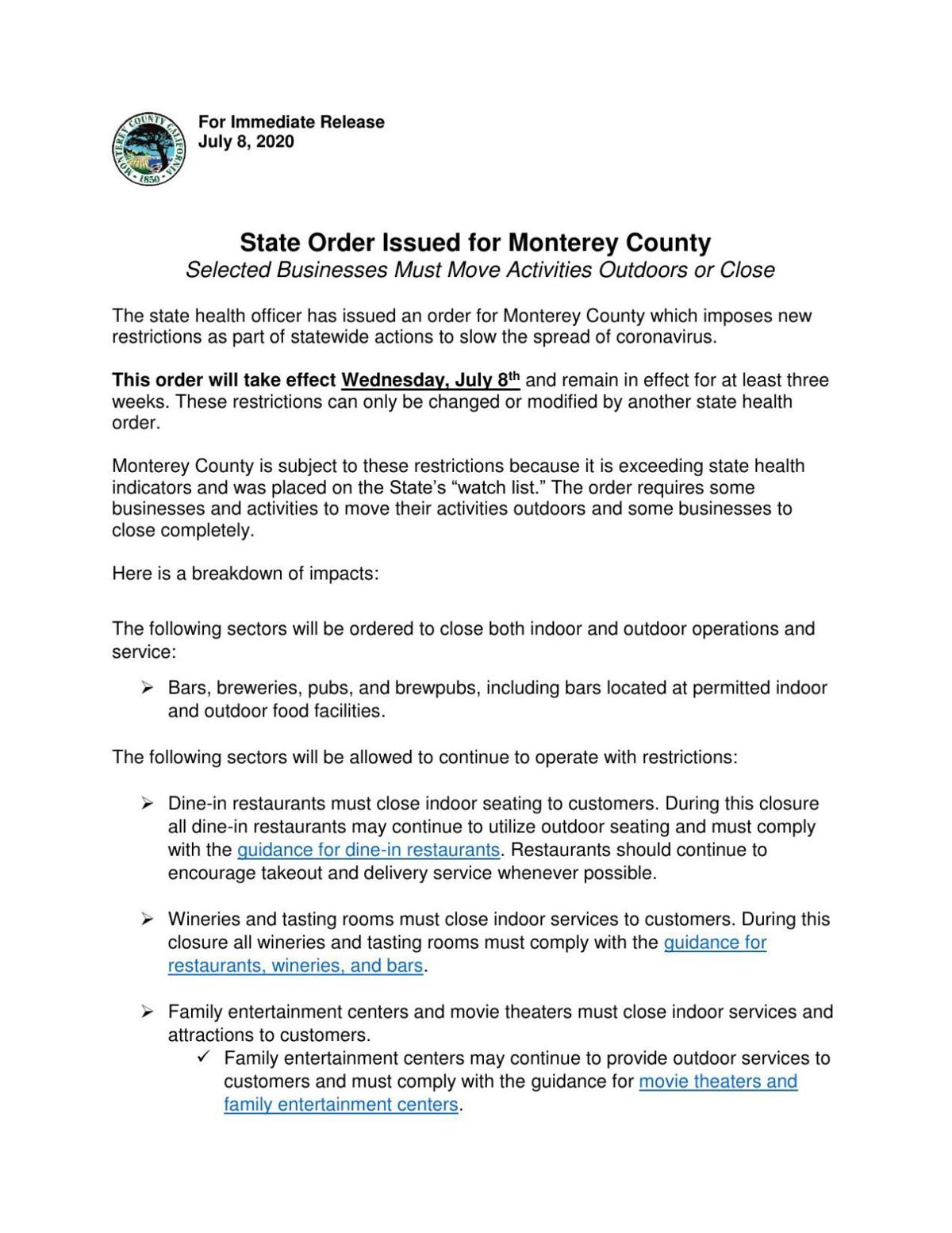State order to close bars