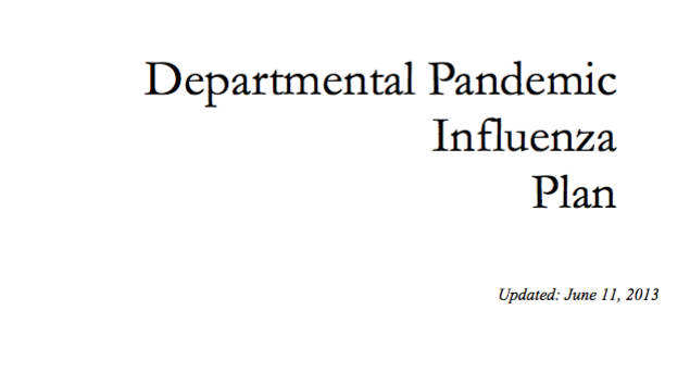 Departmental Pandemic Influenza Plan