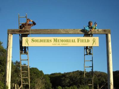 Soldiers Memorial Field sign