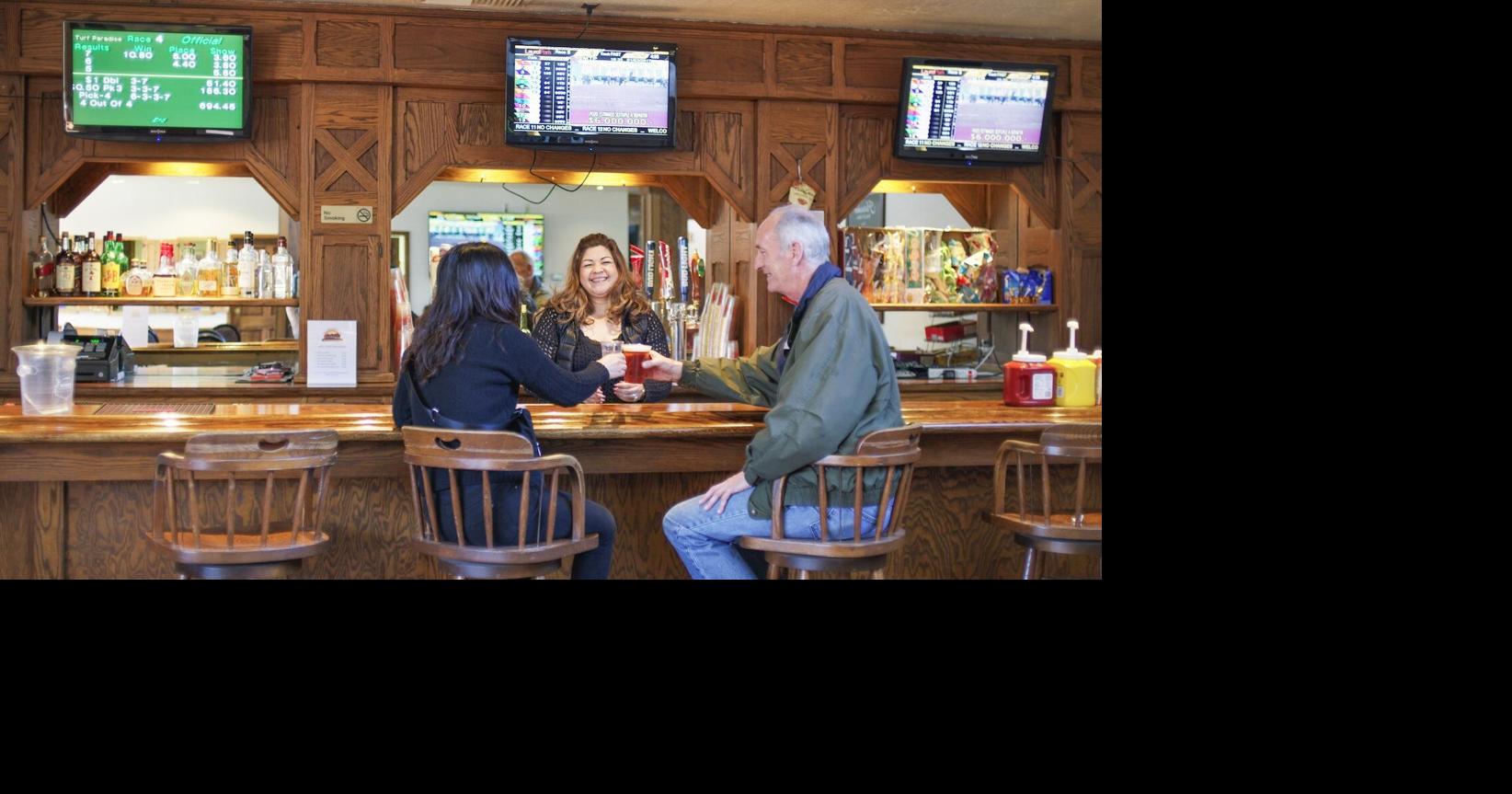 The bar at Monterey County Fairgrounds comes alive on race days, especially the Kentucky Derby.