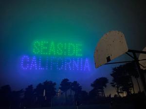 Image for display with article titled Seaside Celebrates Its 70th Birthday With a Drone Show. Are They the Future?