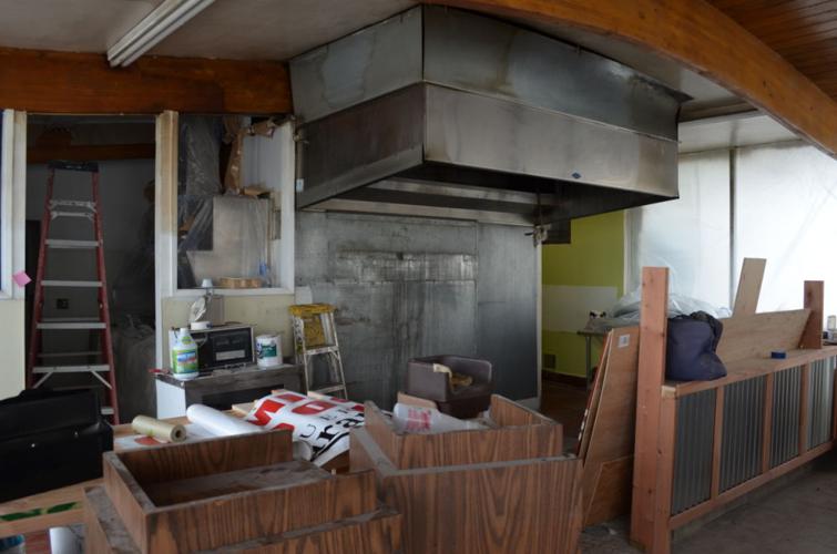 The kitchen under construction
