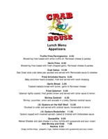 Crab House Menu