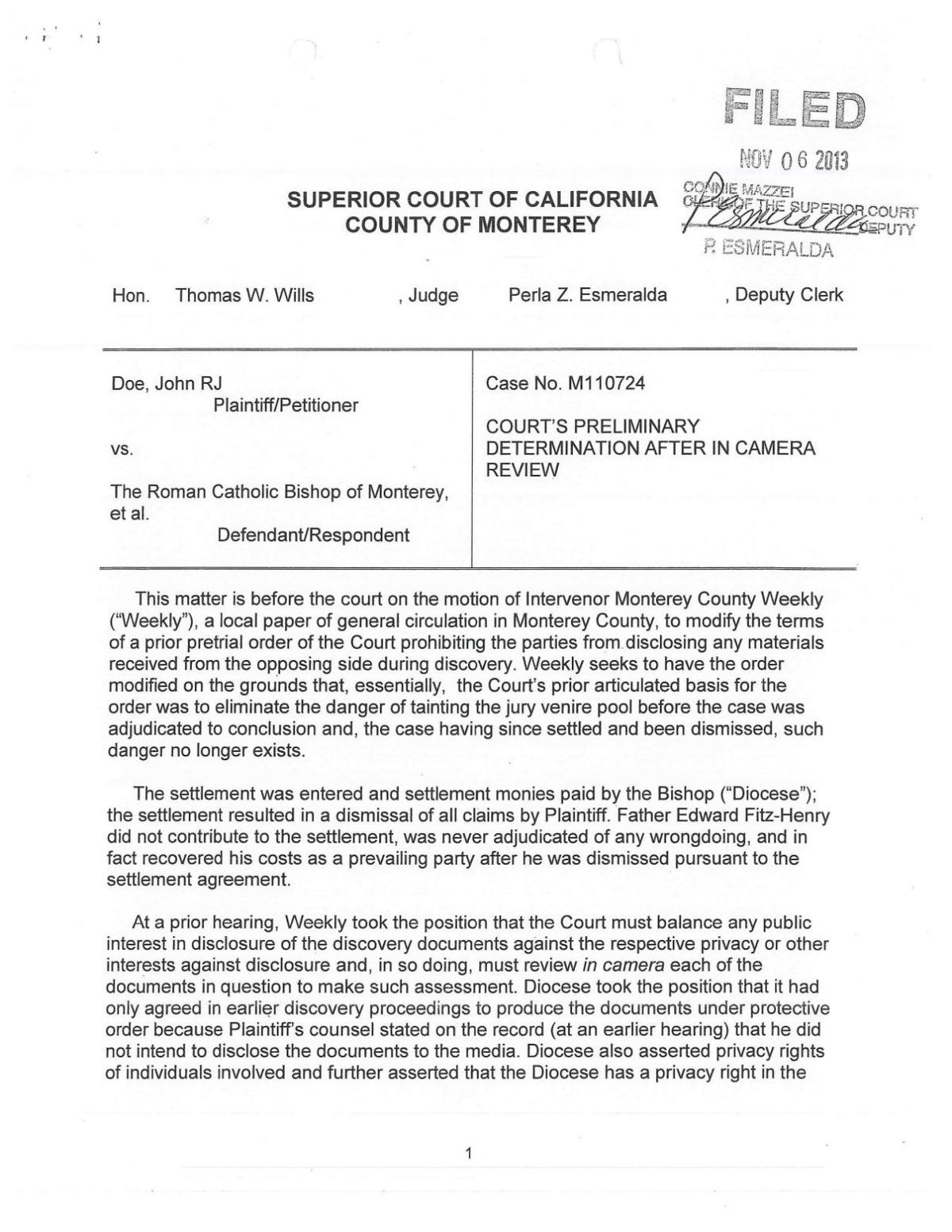 Judge Thomas Wills' Decision | Cover Collections | montereycountyweekly.com