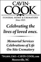 CAVIN-COOK FUNERAL HOME, ROP ADS ONLY
